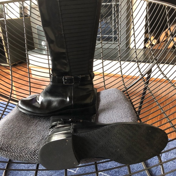 Calvin Klein knee high leather riding boots NEW nw - Picture 2 of 8